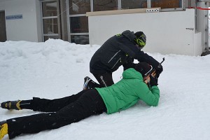 Biathlón láser en la Escuela de Esquí nórdico Somport