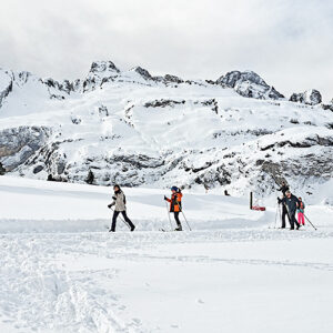 8 circuitos en Somport, de diferentes niveles dirigidos tanto a principiantes como a expertos, para practicar las técnicas de clásico y patinador (skating) y paseos con raquetas de nieve